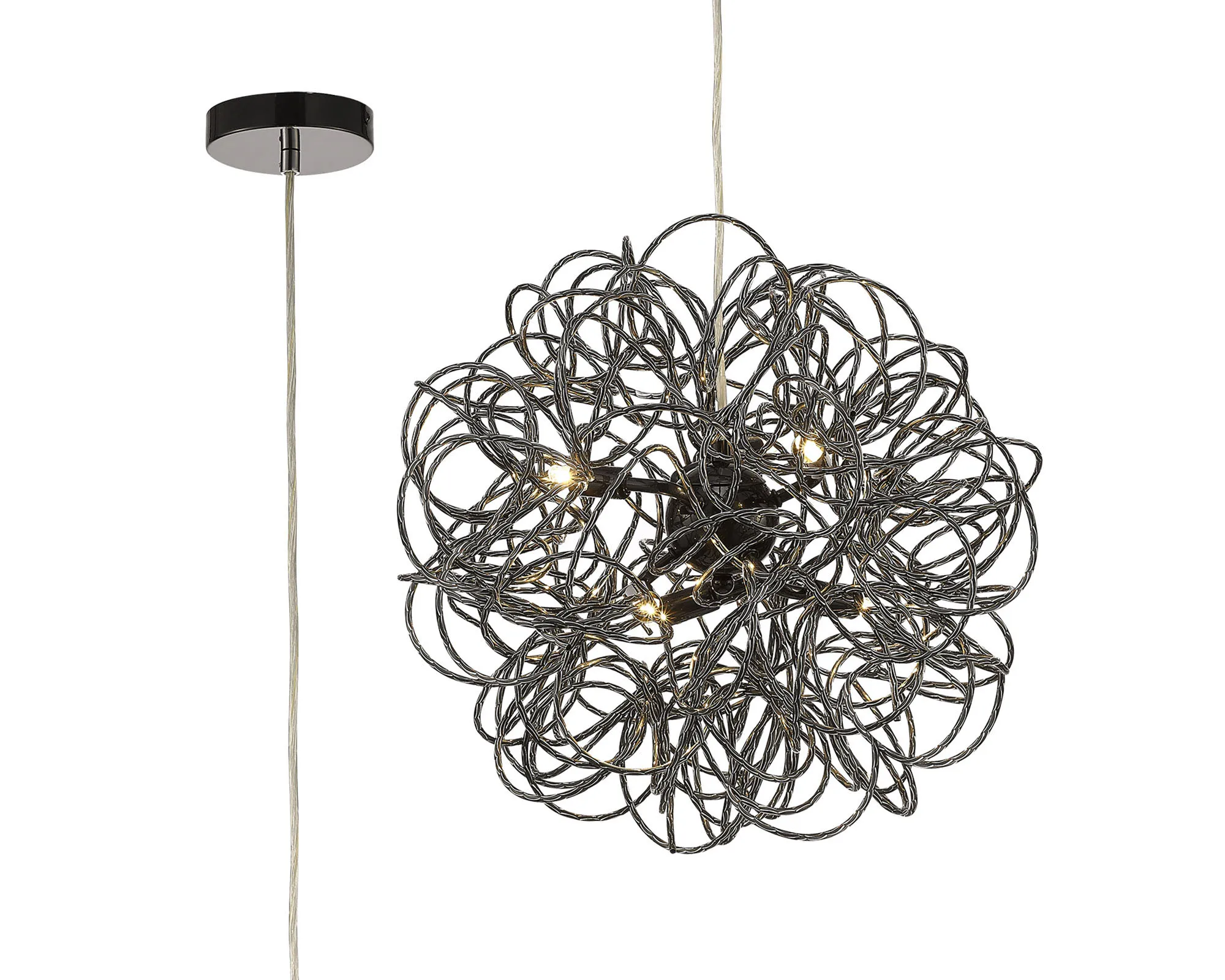 D0093  Cassidy Pendant 6 Light Black